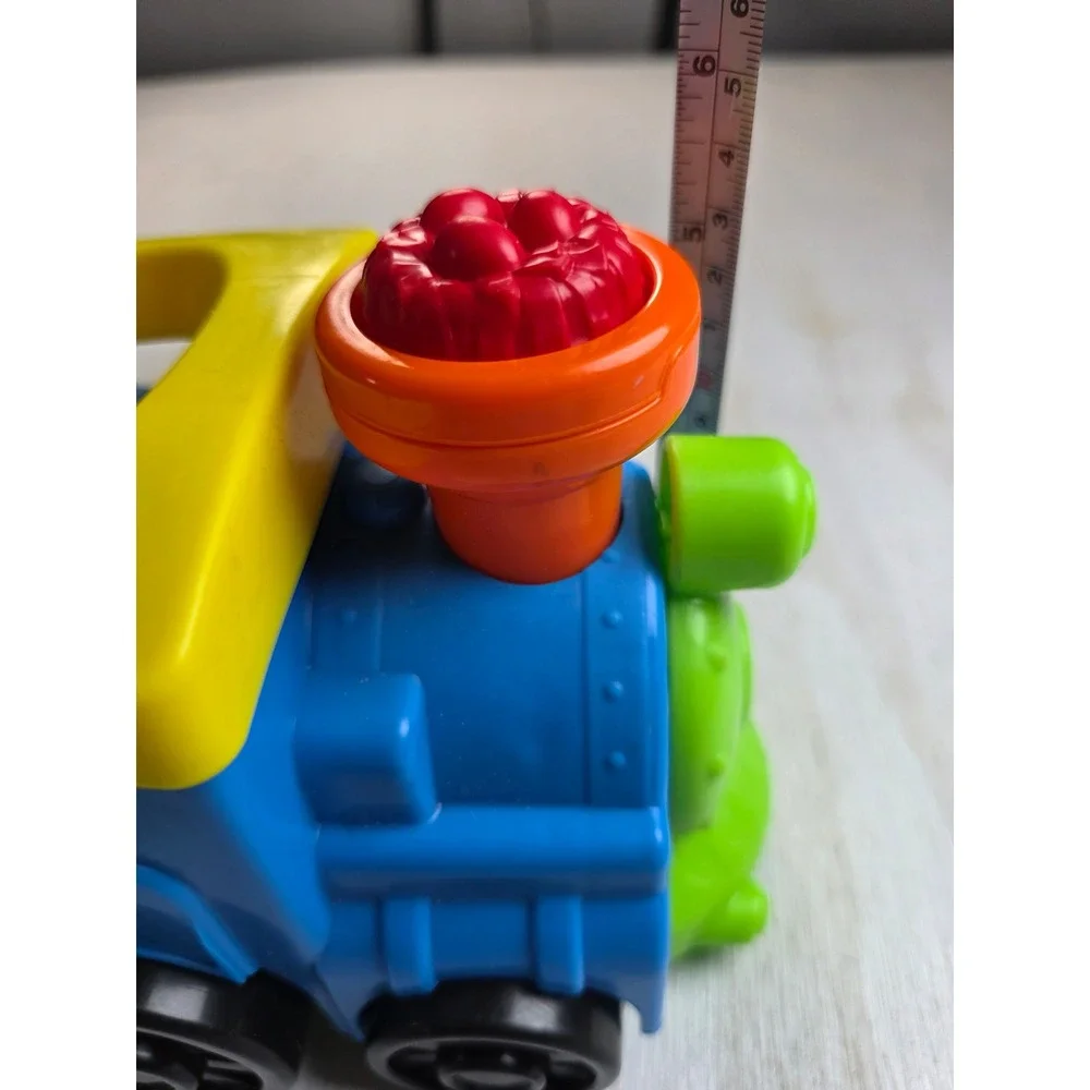 Fisher Price Little People Friendly Passengers Train Blue Yellow Toy Engine 14in